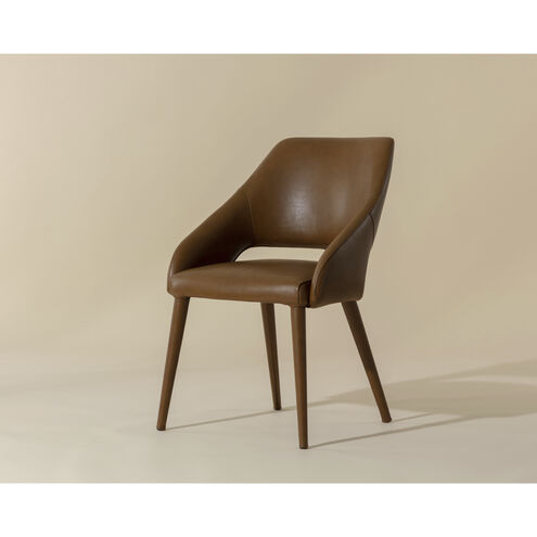 Galen Missouri Cognac Leather Dining Armchair